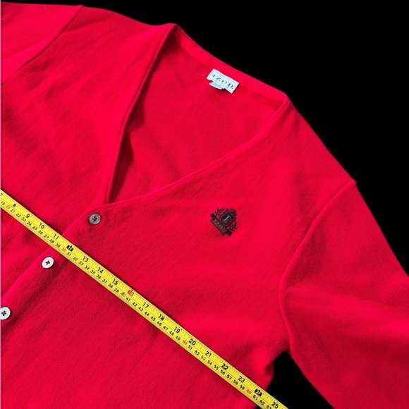 Vintage Izod Sweater Cardigan 100% Acrylic Rockabilly Men Size Large Tall EUC - Picture 3 of 5
